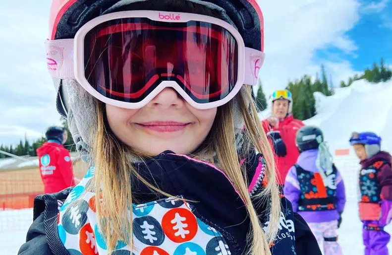 young snowboarding student closeup