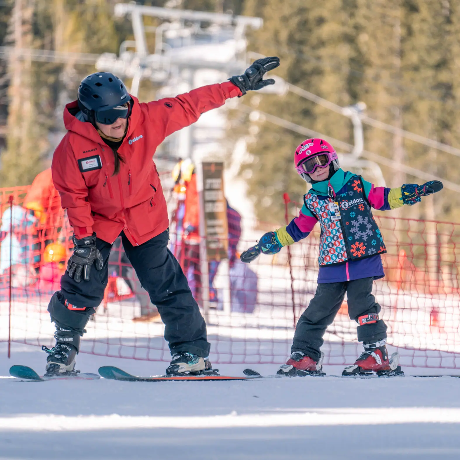 child and instructor during a lesson