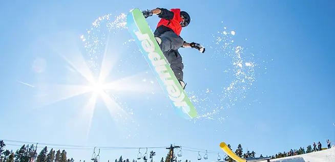 snowboarder hits a feature